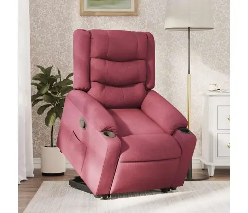 Püsti Tõusmist Toetav Tugitool, Veinipunane, Kangas