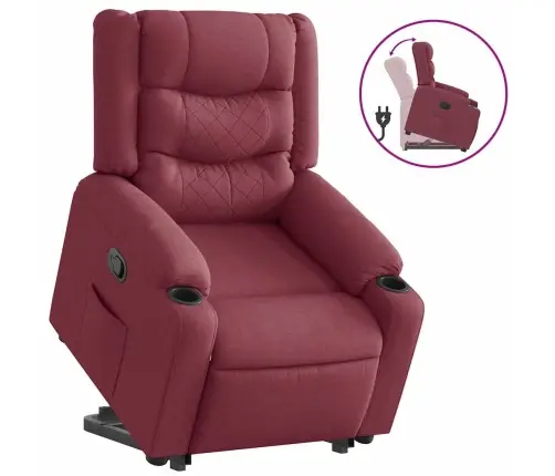 Püsti Tõusmist Toetav Tugitool, Veinipunane, Kangas