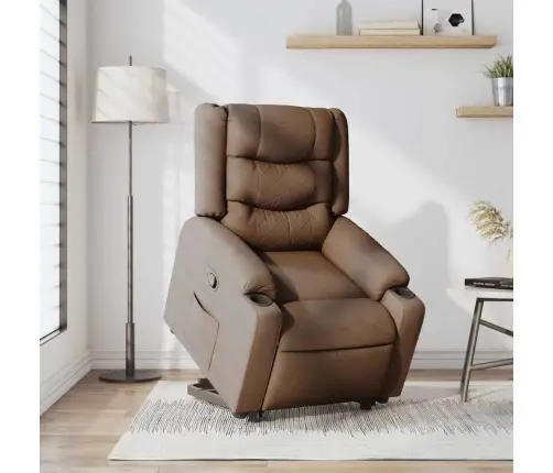 Atsistojantis Atlošiamas Krėslas, Rudos Spalvos, Audinys