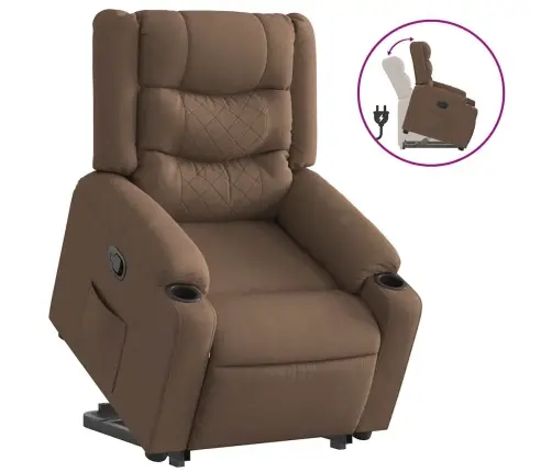 Atsistojantis Atlošiamas Krėslas, Rudos Spalvos, Audinys