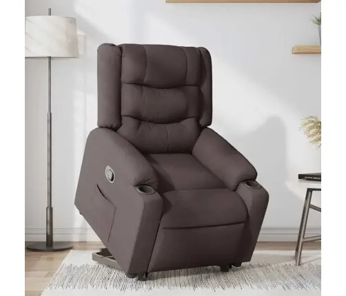 Atpūtas Krēsls, Paceļams, Atgāžams, Tumši Brūns Audums Vidaxl