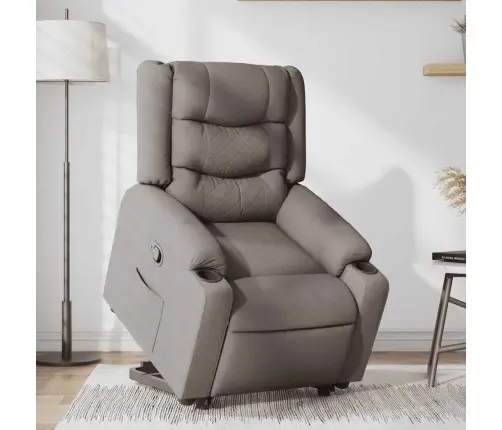 Atpūtas Krēsls, Paceļams, Atgāžams, Pelēkbrūns Audums Vidaxl