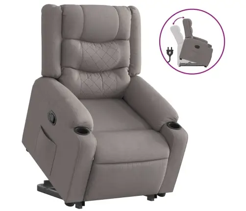 Atpūtas Krēsls, Paceļams, Atgāžams, Pelēkbrūns Audums Vidaxl