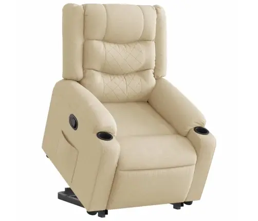 Atpūtas Krēsls, Paceļams, Atgāžams, Krēmkrāsas Audums Vidaxl