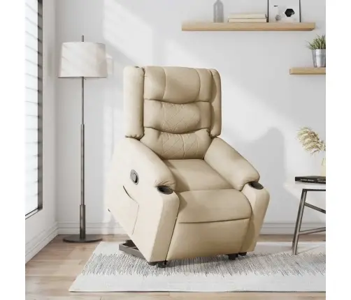 Atpūtas Krēsls, Paceļams, Atgāžams, Krēmkrāsas Audums Vidaxl