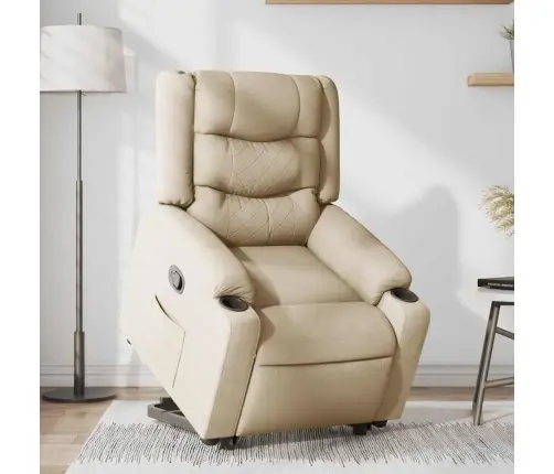 Atpūtas Krēsls, Paceļams, Atgāžams, Krēmkrāsas Audums Vidaxl