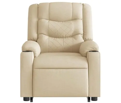 Atpūtas Krēsls, Paceļams, Atgāžams, Krēmkrāsas Audums Vidaxl