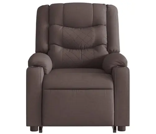 Elektrisks Atpūtas Krēsls, Paceļams/Atgāžams Tumši Brūns Audums Vidaxl