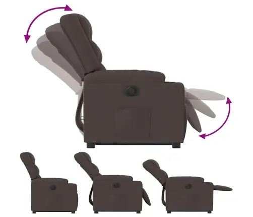 Elektrisks Atpūtas Krēsls, Paceļams/Atgāžams Tumši Brūns Audums Vidaxl