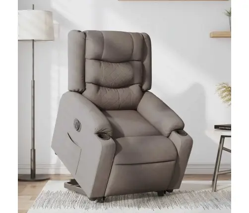 Elektrinis Atsistojantis Atlošiamas Krėslas, Taupe, Audinys