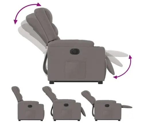 Elektrinis Atsistojantis Atlošiamas Krėslas, Taupe, Audinys