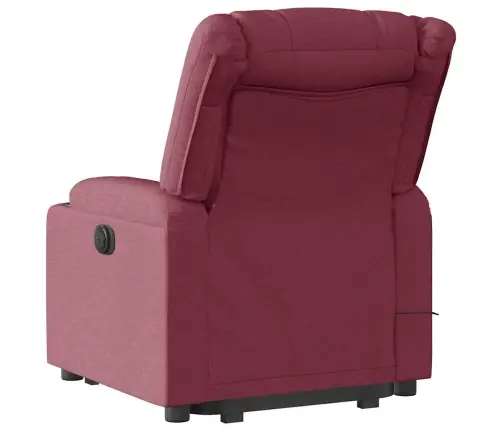 Elektrisks Masāžas Krēsls, Paceļams/Atgāžams, Vīnsarkans Audums Vidaxl