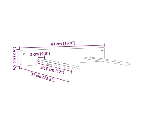 Sieninis Sodo Įrankių Laikiklis, Juodas, Plienas