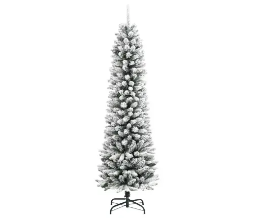 Dirbtinė Siaura Kalėdų Eglutė Su Sniegu, 150cm Pvc Ir Pe
