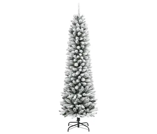 Mākslīgā Ziemassvētku Egle Ar Sniegu, Šaura, 240 Cm, Pvc&Pe Vidaxl