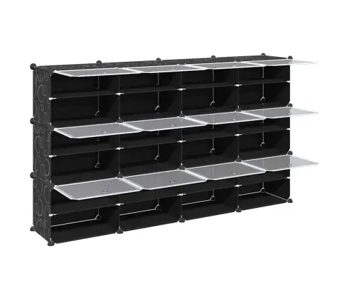 Storage Cube Organizer Su 12 Kubelių Ir Durelėmis Black Pp