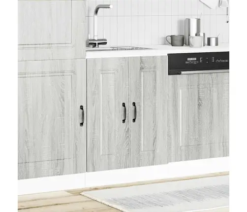 Izlietnes Pamatnes Skapis, Kalmar, Pelēka Koka, 60X46X81,5 Cm Vidaxl