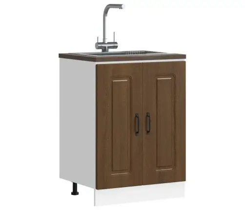 Izlietnes Pamatnes Skapis, Kalmar, Brūna Ozola, 60X46X81,5 Cm Vidaxl