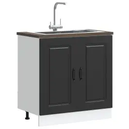 Izlietnes Pamatnes Skapis, Kalmar, Melns, 80X46X81,5 Cm Vidaxl