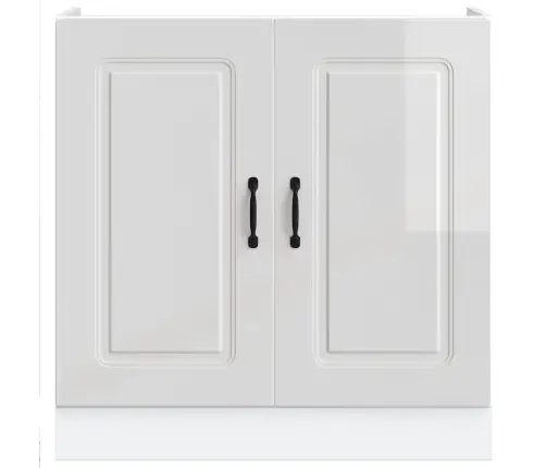 Izlietnes Pamatnes Skapis, Kalmar, Spīdīgi Balta, 80X46X81,5 Cm Vidaxl