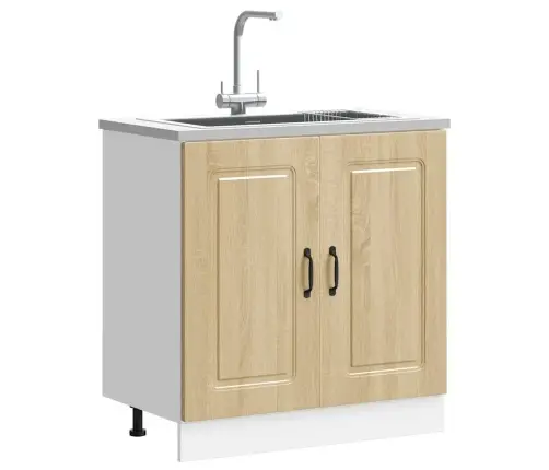 Izlietnes Pamatnes Skapis, Kalmar, Ozolkoka, 80X46X81,5 Cm Vidaxl