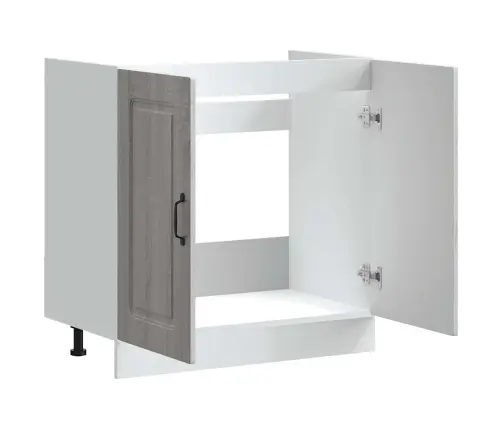 Izlietnes Pamatnes Skapis, Kalmar, Pelēka Koka, 80X46X81,5 Cm Vidaxl