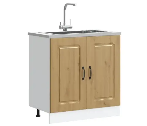 Izlietnes Pamatnes Skapis, Kalmar, Koka Krāsā, 80X46X81,5 Cm Vidaxl