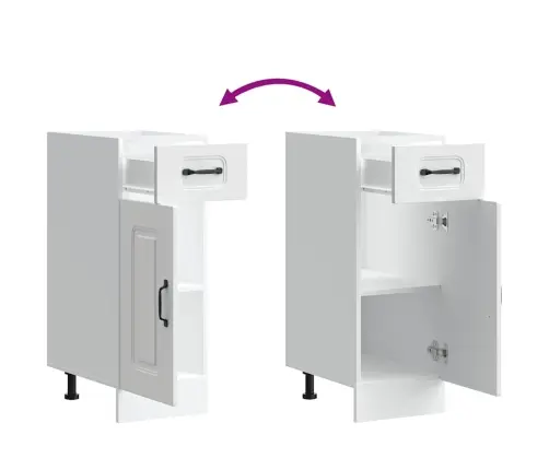 Virtuves Apakšējai Skapītis, Kalmar, Balts, Inženierijas Koks Vidaxl