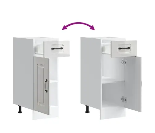 Virtuves Apakšējai Skapītis, Kalmar, Spīdīgi Balta Vidaxl