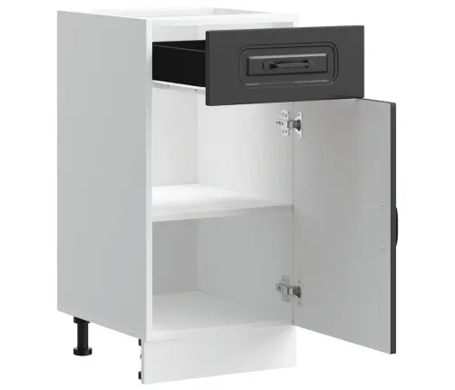 Virtuves Apakšējai Skapītis, Kalmar, Melns, Inženierijas Koks Vidaxl