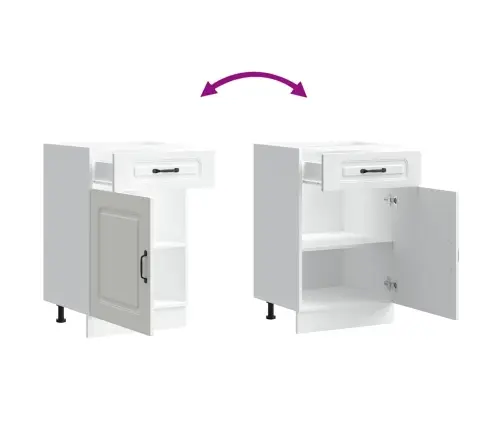 Virtuves Apakšējai Skapītis, Kalmar, Balts, Inženierijas Koks Vidaxl