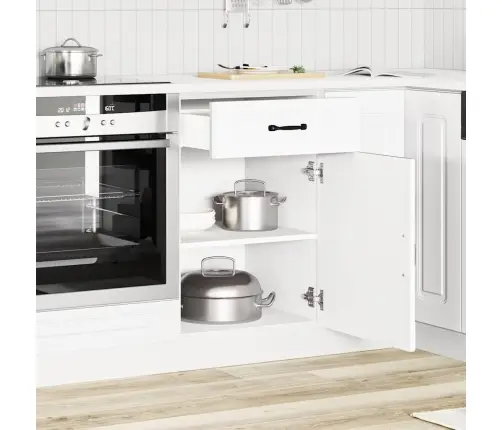 Virtuves Apakšējai Skapītis, Kalmar, Balts, Inženierijas Koks Vidaxl