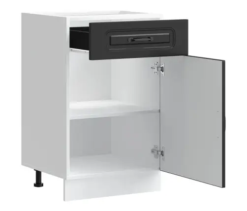 Virtuves Apakšējai Skapītis, Kalmar, Melns, Inženierijas Koks Vidaxl