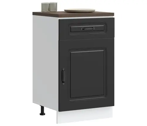 Virtuves Apakšējai Skapītis, Kalmar, Melns, Inženierijas Koks Vidaxl