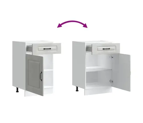 Virtuvės Spintelė, Kalmar, Betono Pilka, Apdirbta Mediena