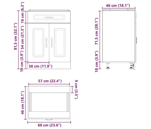 Virtuvės Spintelė, Kalmar, Balta, Apdirbta Mediena