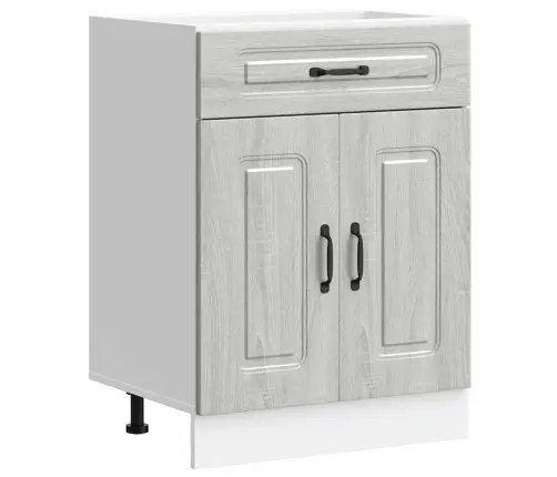 Virtuvės Spintelė, Kalmar, Pilka, Apdirbta Mediena