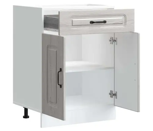 Virtuvės Spintelė, Kalmar, Pilka, Apdirbta Mediena