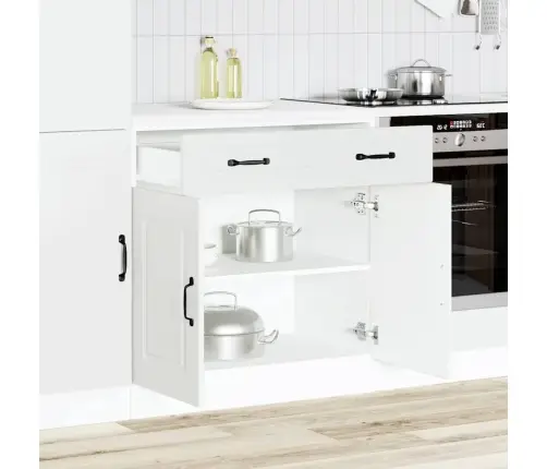 Virtuves Apakšējai Skapītis, Kalmar, Balts, Inženierijas Koks Vidaxl