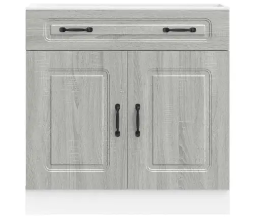 Virtuvės Spintelė, Kalmar, Pilka, Apdirbta Mediena