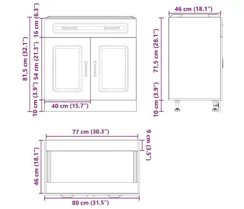Virtuvės Spintelė, Kalmar, Medienos, Apdirbta Mediena