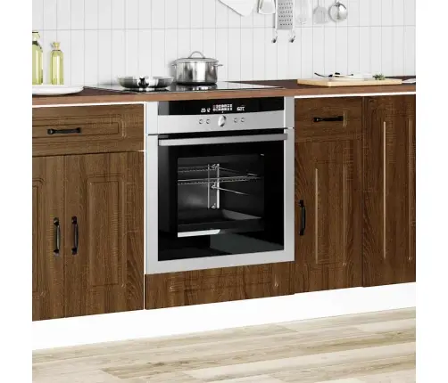 Orkaitės Spintelė, Kalmar, Ruda Ąžuolo, Apdirbta Mediena