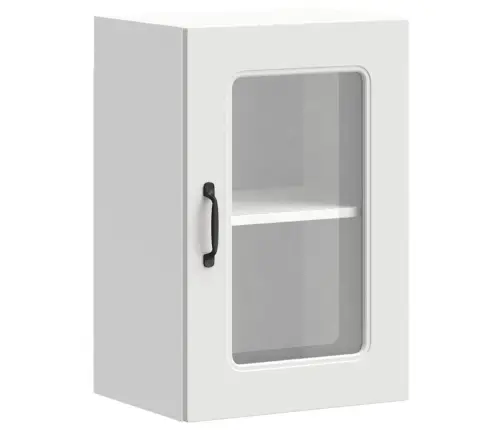 Klaasuksega Köögiseinakapp, Kalmar, Valge, Tehispuit