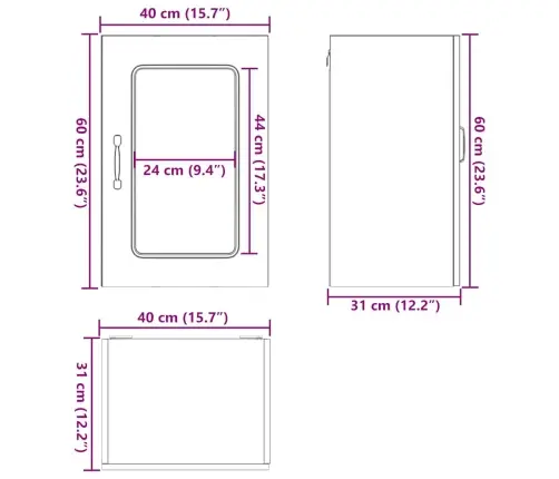 Klaasuksega Köögiseinakapp, Kalmar, Valge, Tehispuit