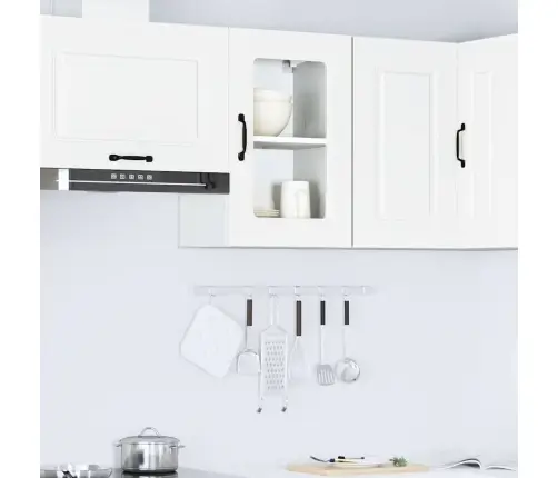 Klaasuksega Köögiseinakapp, Kalmar, Valge, Tehispuit