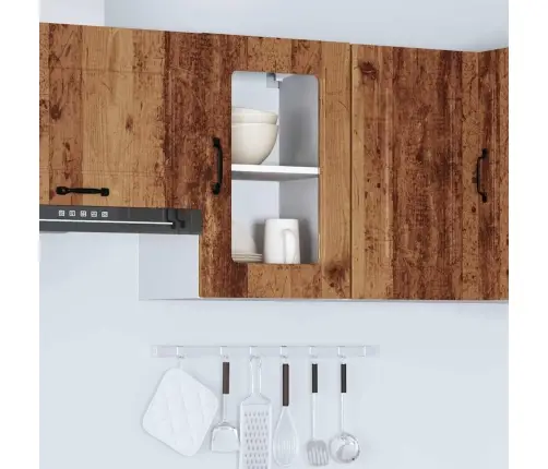 Köögi Seinakapp Klaasuksega "Kalmar", Vanast Puidust Tehispuit