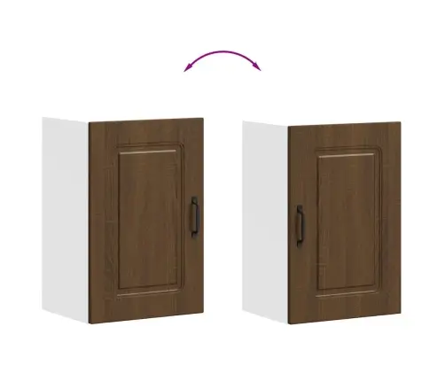 Virtuves Sienas Skapītis Kalmar Brūna Ozola Inženierijas Koks Vidaxl