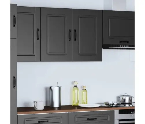 Sieninė Virtuvės Spintelė, Kalmar, Juoda, Apdirbta Mediena