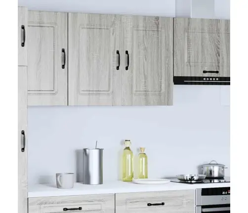 Virtuves Sienas Skapītis Kalmar Pelēka Koka Inženierijas Koks Vidaxl