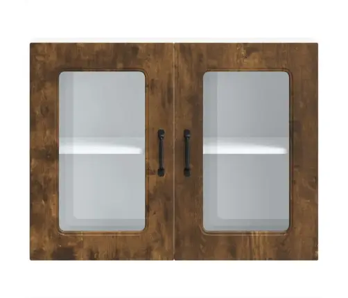 Köögi Seinakapp Klaasuksega "Kalmar", Suitsutatud Tamm, Töödeldud Puit